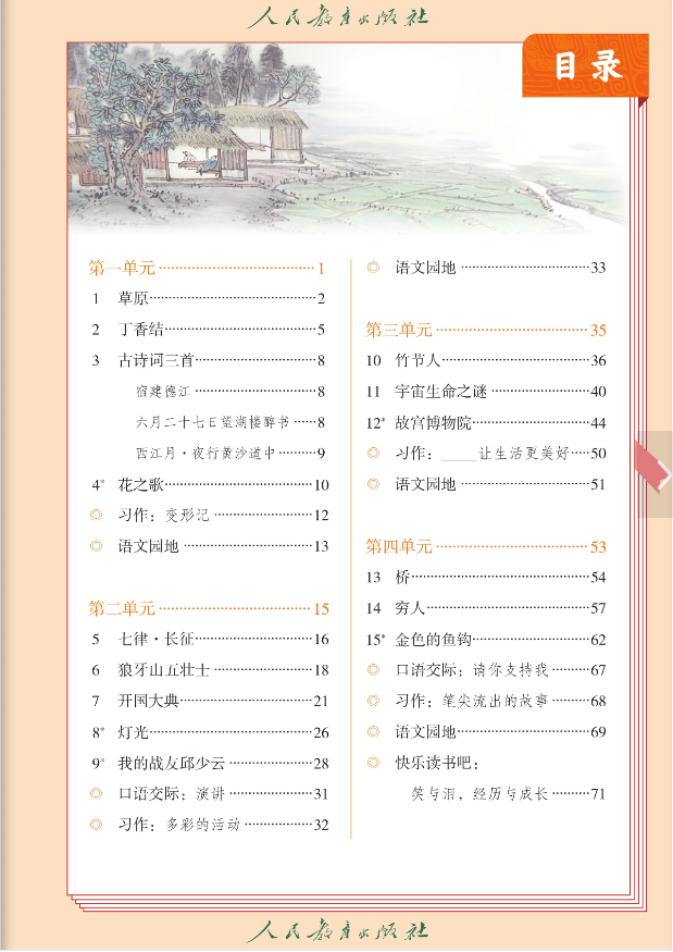 部编人教版六年级语文上册电子课本